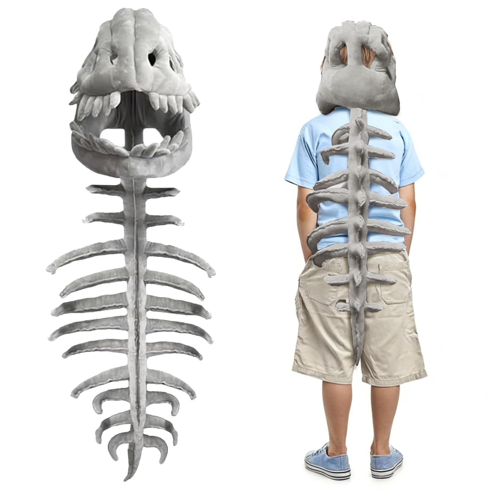 LUKIUP Kostium Dinozaura, Kostium miękkiego szkieletu dinozaura, realistyczny kostium szkieletu dinozaura, Halloween Cosplay lekka kombinezon z fosyli dinozaura, na imprezy w kostiumach