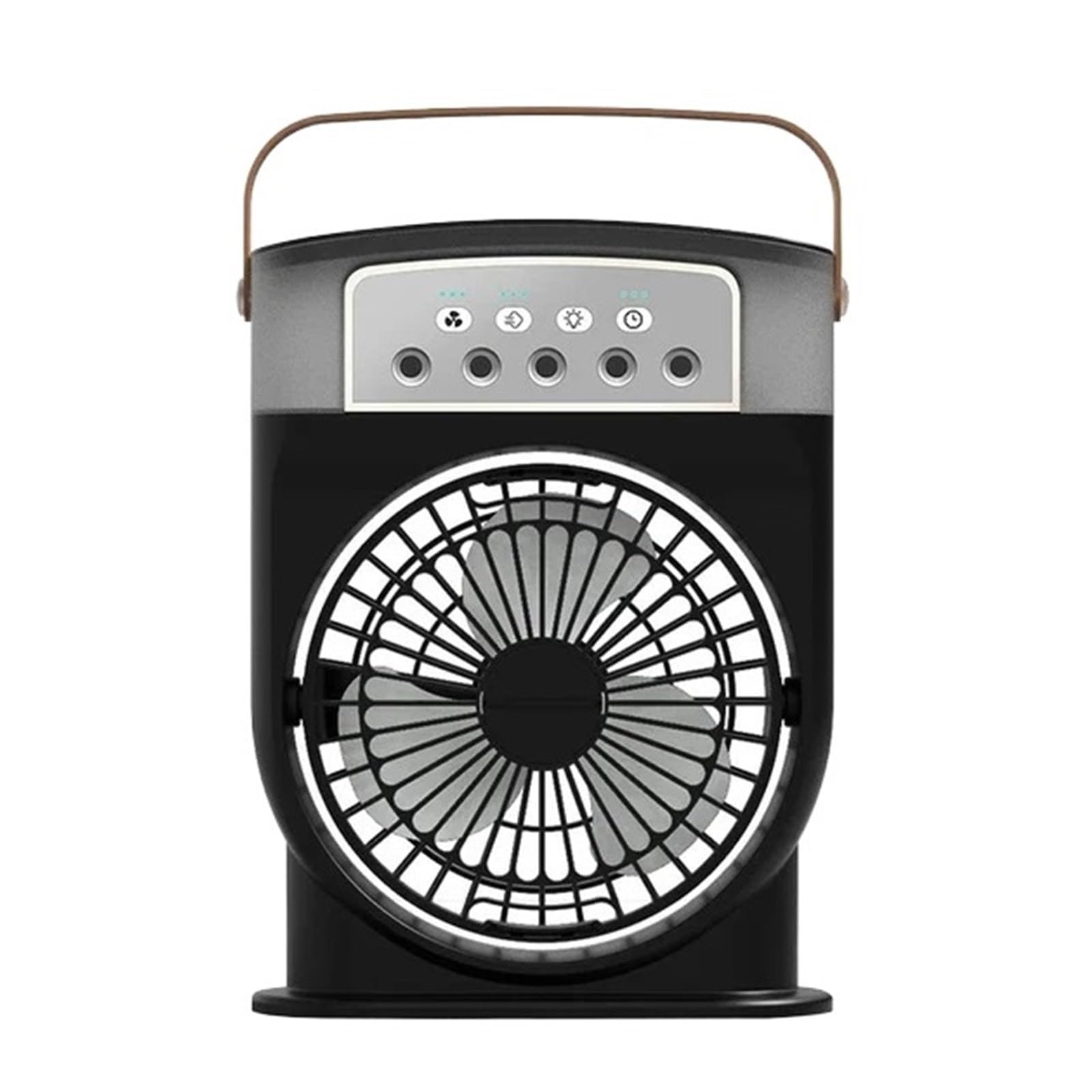 Trdewr Black Rechargeable 3 In 1 Air Humidifier Cooling Usb Fan Led Night Light Water Mist Fun Humidification Spray Electric Long-Lasting Coolness(Black Rechargeable)