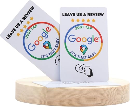Google Review Cards - Tarjeta NFC inteligente reutilizable  Paquete de 2 unidades de tamaño de tarjeta NFC  Reseñas fáciles simplemente toque disponible en Yaxa Colombia