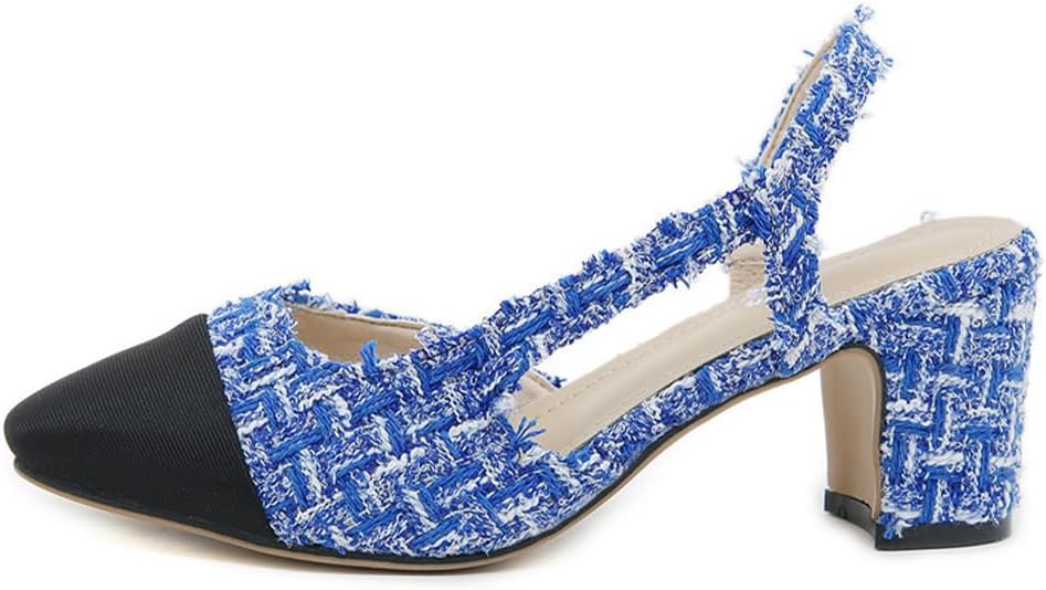 YHCS Femmes Slingbacks Chaussures Talons Hauts Naturels Cuir Véritable