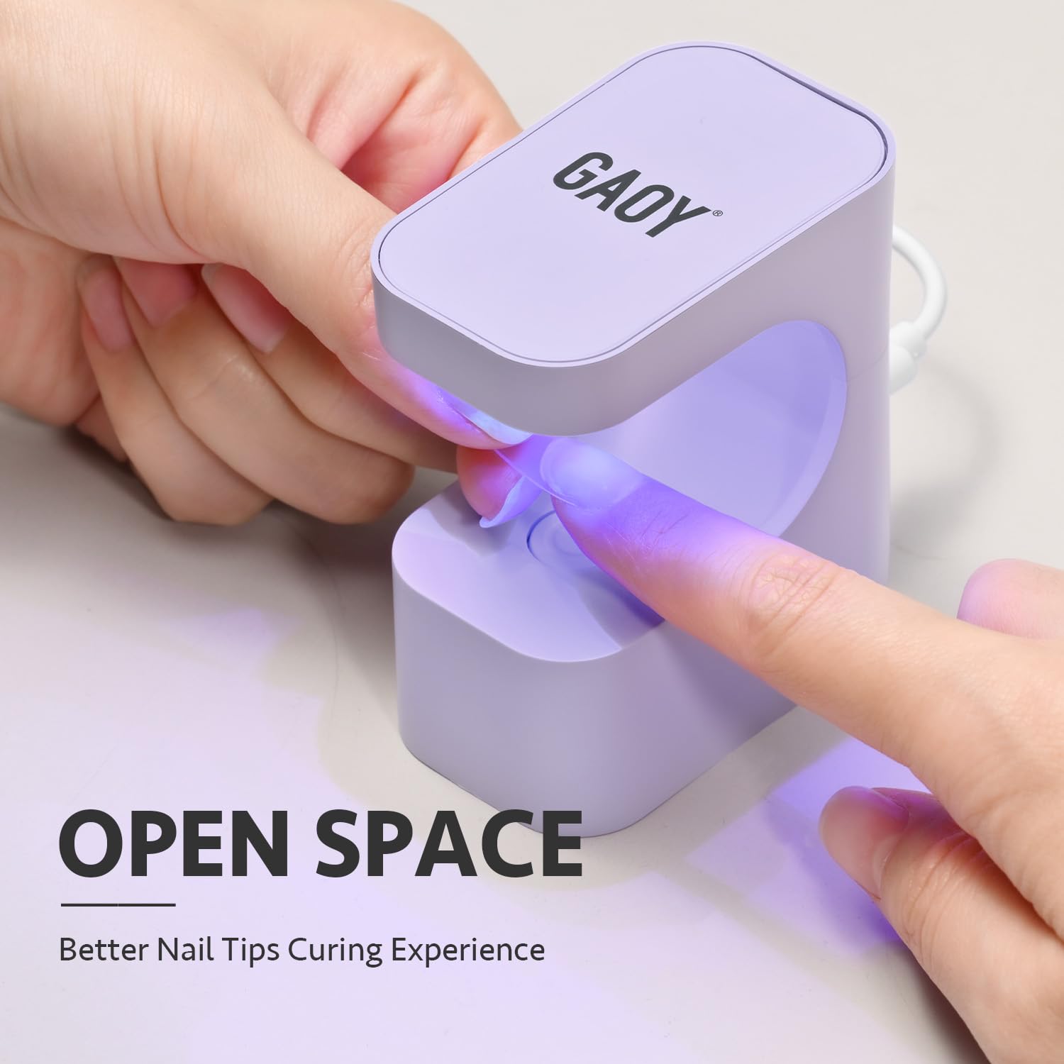 GAOY Mini UV Light for Gel Nails, Small Curing Light with 2 Timers, U-Shaped LED Nail Lamp for Fast Curing, Purple