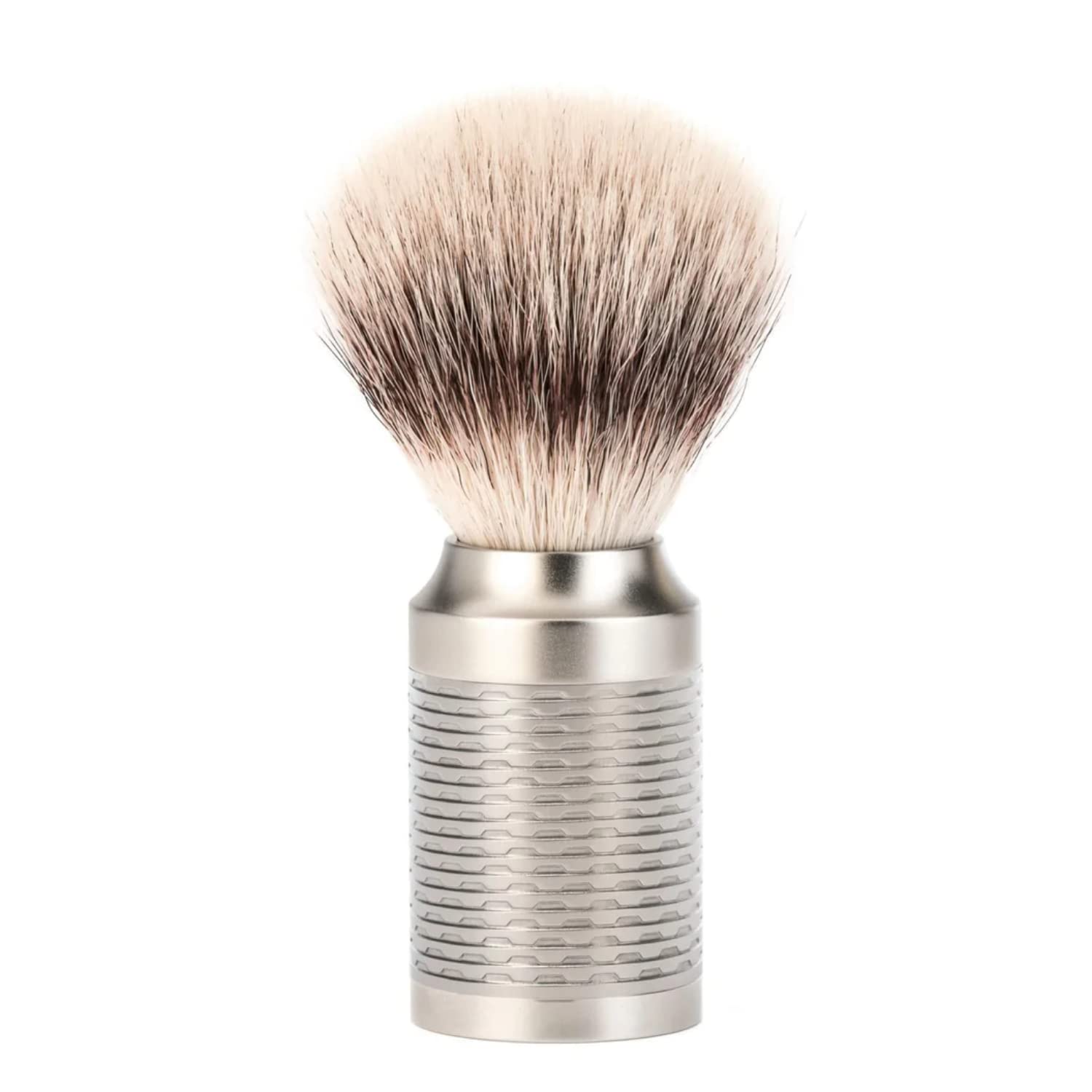 MÜHLE ROCCA Rasierset 3-teilig - Rasierhobel, Rasierpinsel mit Silvertip Fibre, Halterung - Griffe aus Edelstahl