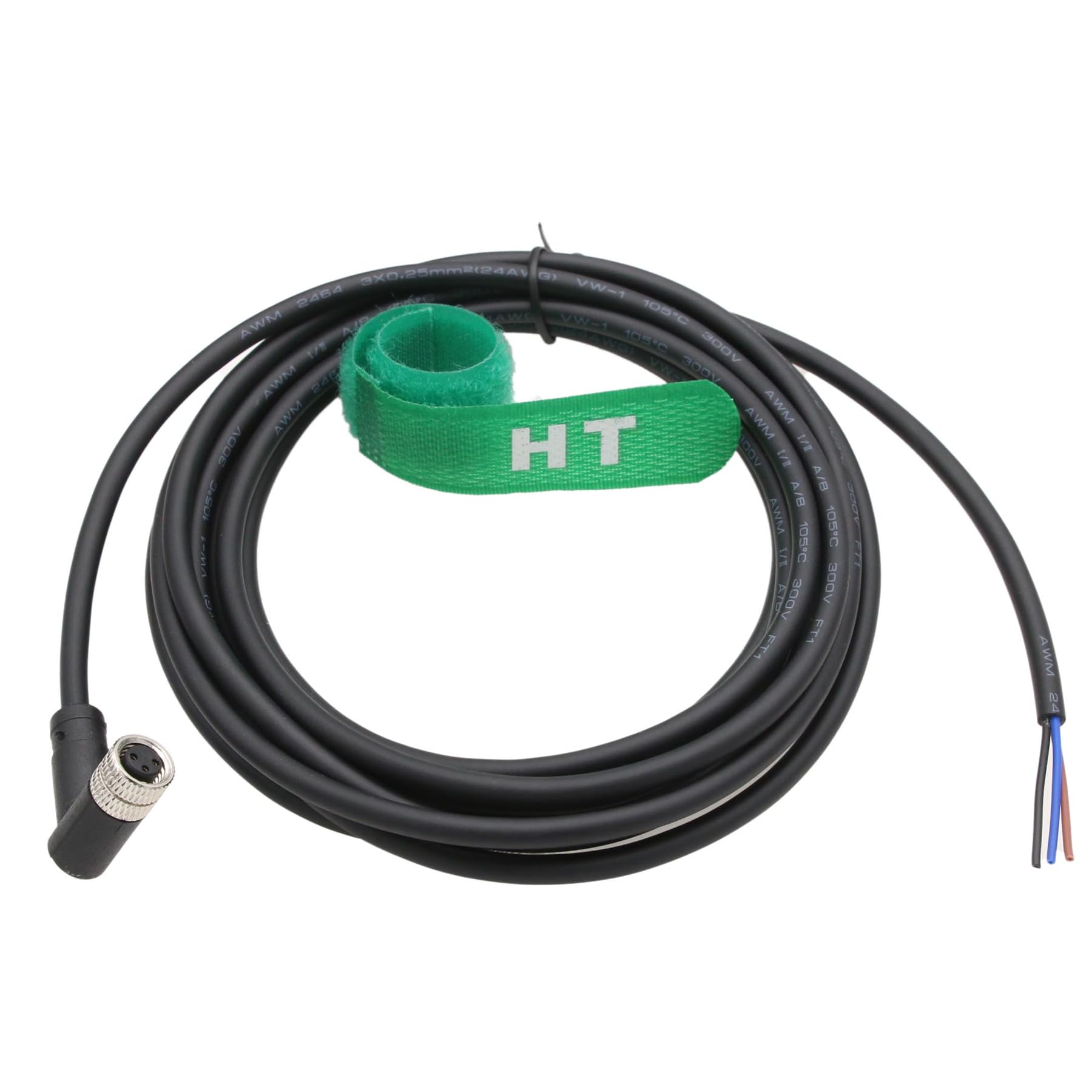 HangTon Cable de alimentación M8 hembra 3 pines sensor actuador blindado PVC 3m para Banner Baumer Turck SICK Omron