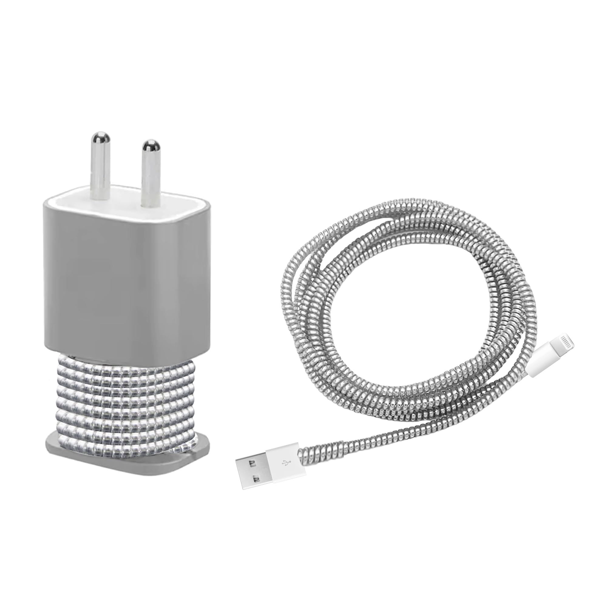 GadgetBite Ultimate Charger and Cable Protection Combo: Silicone Case for iPhone 18W/20W Chargers & Spiral Cable Protector for iPhone and Android Charging Cables (Charger & Cable Not Included) - Grey (B0D25S41WT) Amazon Price History, Amazon Price Tracker