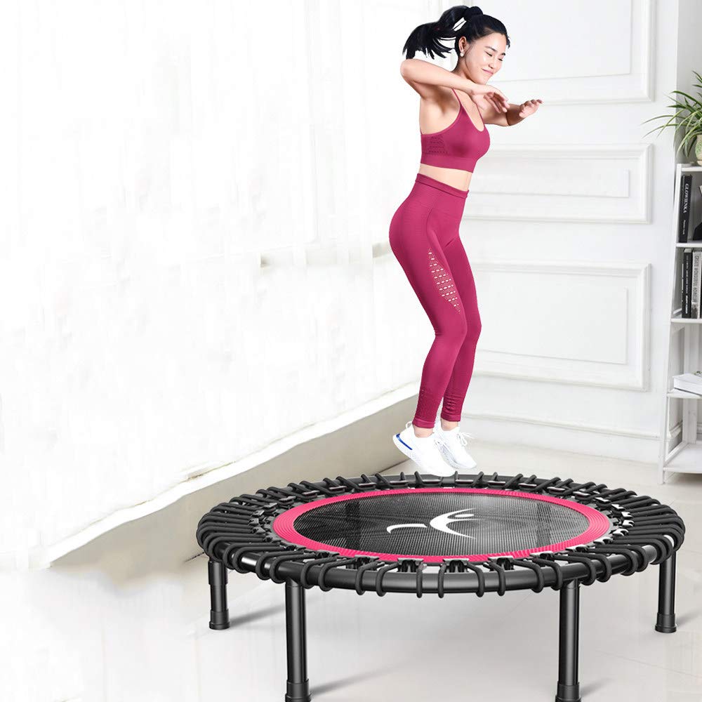 ZZCMSJ32'' 40'' 42''Mini Rebounder Trampoline, Quiet and Safe Bounce |Suitable for Adults or Kids, Safe Outdoor Indoor Exercise Workout, Fitness Trampoline,Red-32''