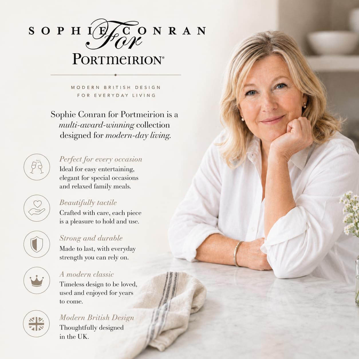 Portmeirion Home & Gifts Butterdose (Weiß)
