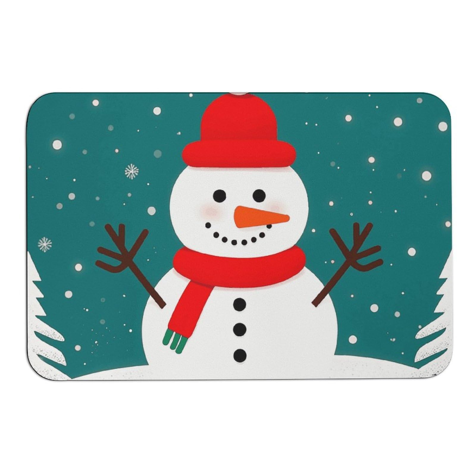 Tapis absorbant bonhomme de neige antidérapant 60x40 cm pour entrée