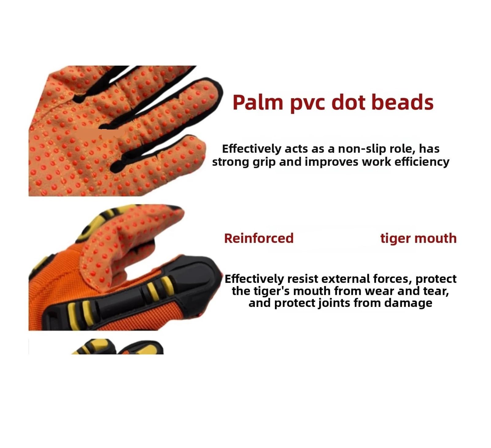 Guantes de trabajo Guantes De Soldadura Guantes mecánicos antipuñaladas, anticolisión, resistentes a cortes, guantes de absorción impacto for minería, for estufa leña alta resistencia(XL)