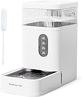 GardnerPet 8.5L Automatic Gravity Dog Water Dispenser with 304 Stainless Steel Bowl - BPA-Free, No Electricity, Filters for Dogs Cats (White)