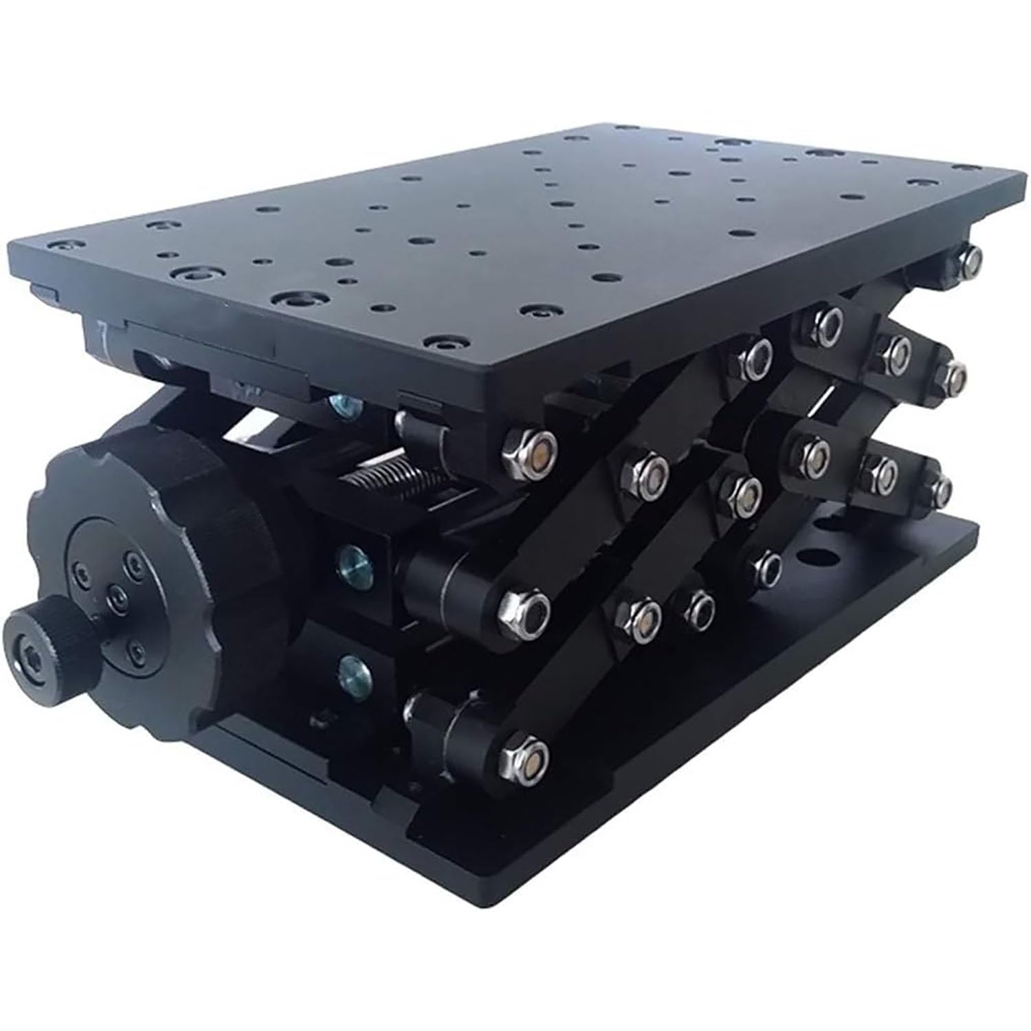 Gato Manual De Precisión para Laboratorio, Mesa Deslizante Óptica del Eje Z De 140 X 220 Mm con Regla Graduada, Carrera Vertical De 120 Mm Y Capacidad De Carga De 25 Kg para Laboratorio