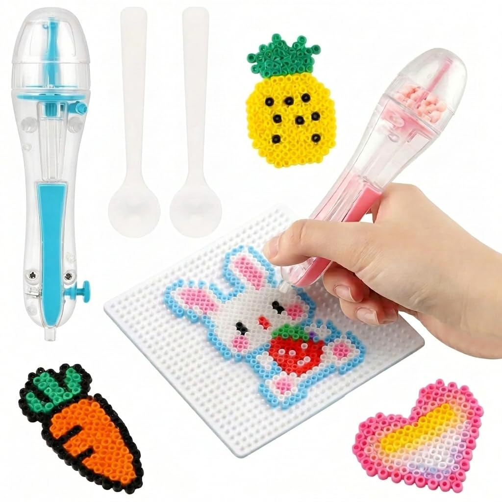 Photo 1 of 2 Pack Fuse Bead Pen for 2.6mm Mini Beads, Transparent Bead Dispenser Pens with 2 Scoops, Family Fun & Creative Projects Time-Saving Precision Placement for Pixel Art DIY Crafts