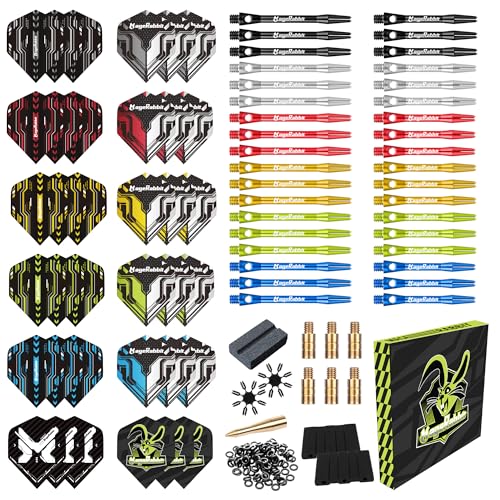 MageRabbit Dart-Zubehör-Set, 36 Dart-Flights, 45 Schäfte, Schärfer, Entferner, 50 Metallringe, 16 Flugschützer, insgesamt 11 Arten von Dart-Zubehör (Aluminium) MageRabbit Dart-Zubehör-Set, 36 Dart-Flights, 45 Schäfte, Schärfer, Entferner, 50 Metallringe, 16 Flugschützer, insgesamt 11 Arten von Dart-Zubehör (Aluminium)
