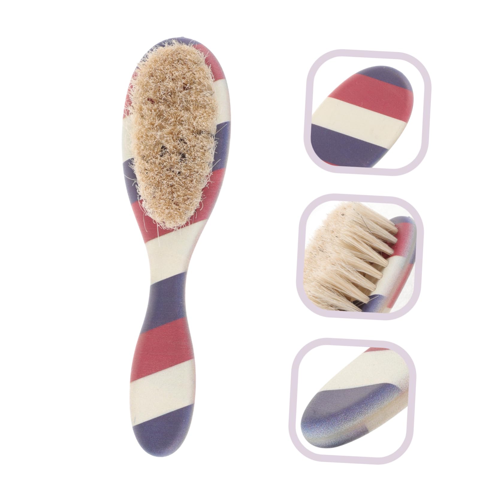 FRCOLOR Men's Barber Tool Beard Shaping Brush Soft Bristle Grooming Brush Hair and Beard Comb Travel-friendly Beard Brush 2 Striped