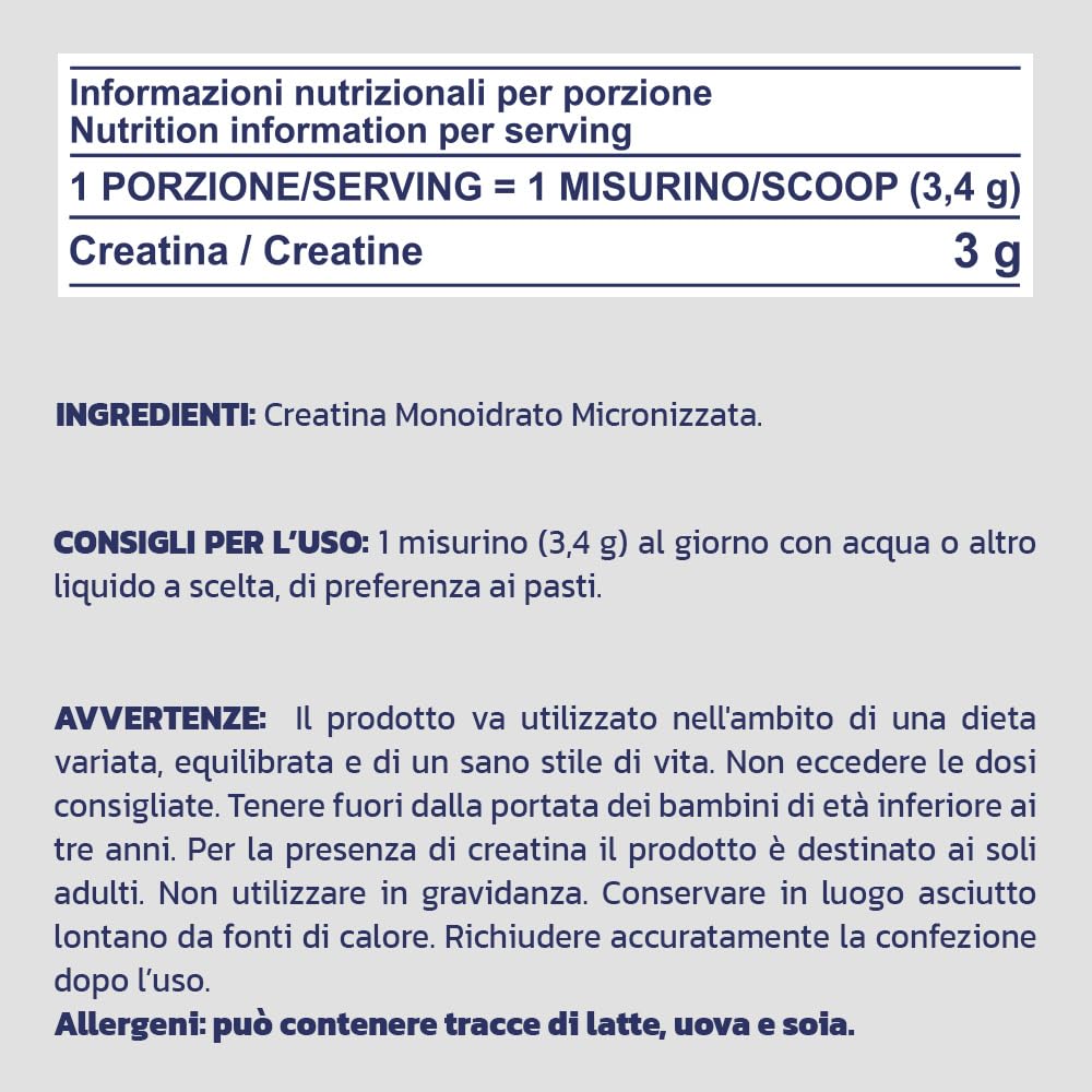 PROLABS – Creatina Monoidrata Creatine PURE Polvere 100% Pura Finissima, Creatina Monoidrato Supporta Forza e Performance Sport Alta Intensità - Integratore 100% Vegan anche Pre Workout, Neutro, 500g