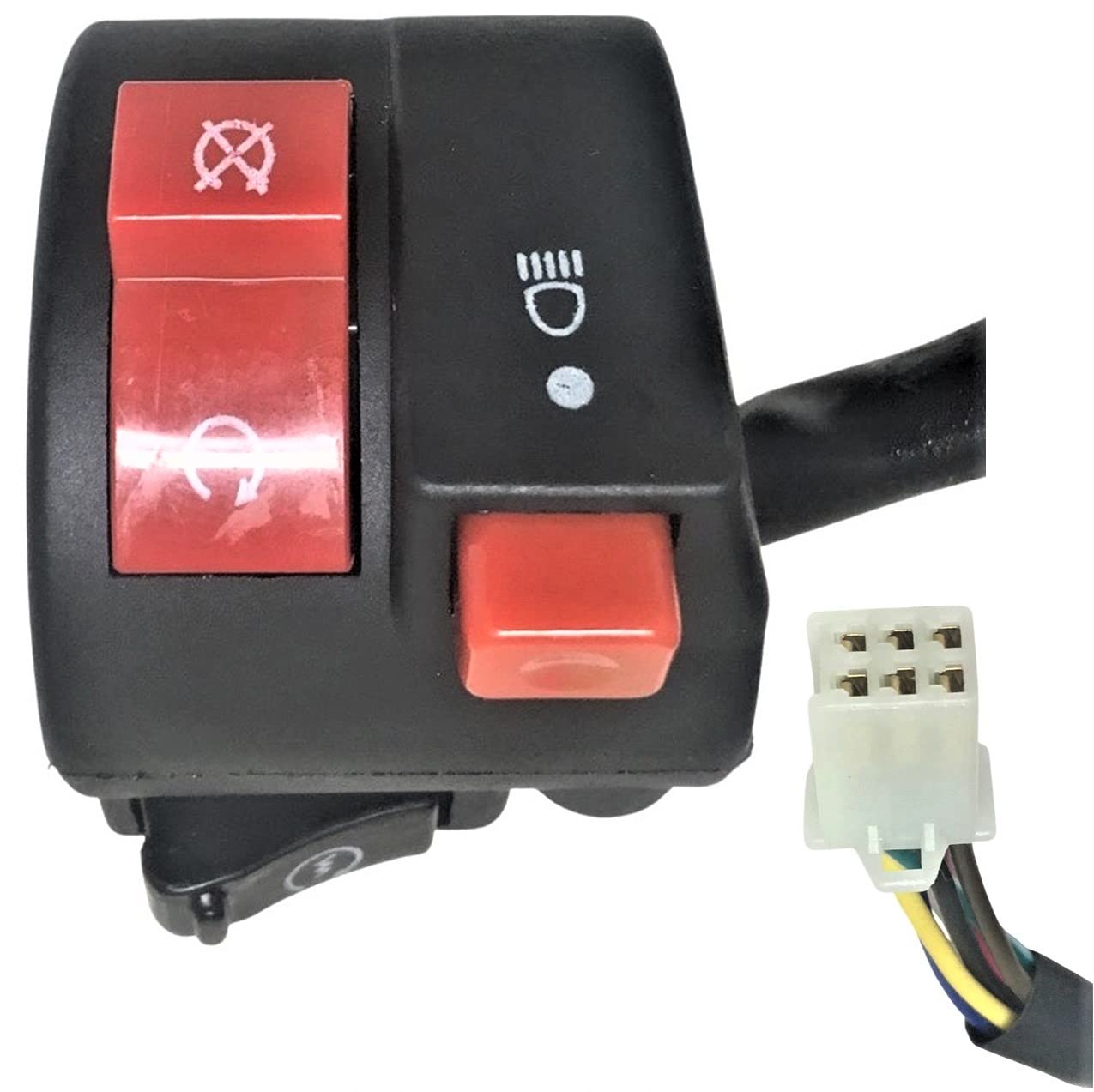 Handlebar Switch (Left Hand) 6 Pins in 6 Pin Male Jack Fits a Variety of Tao Tao & Coleman ATV Models + Others