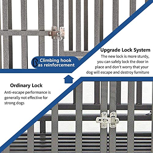 Heavy Duty Dog Crate Strong Metal Pet Kennel Playpen on Lockable Wheels, Large Dog Cage Steel with Prevent Escape Locks… - Image 7