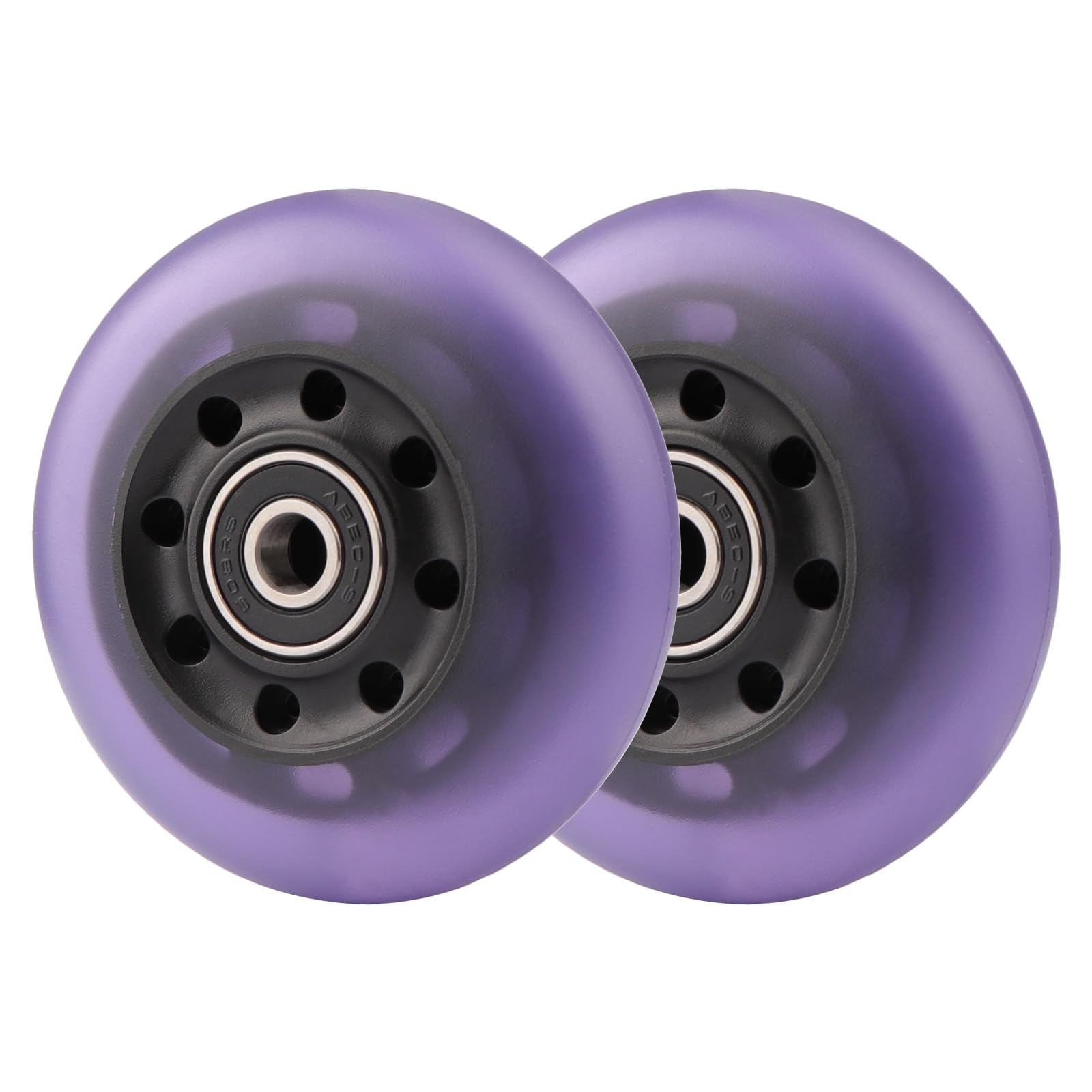 WHEELGOO 2-Pack 76mm PU Caster Board Replacement Wheel Set 90A Compatible with Razor RipStik Classic Air, DLX G Ripsurf (Purple)
