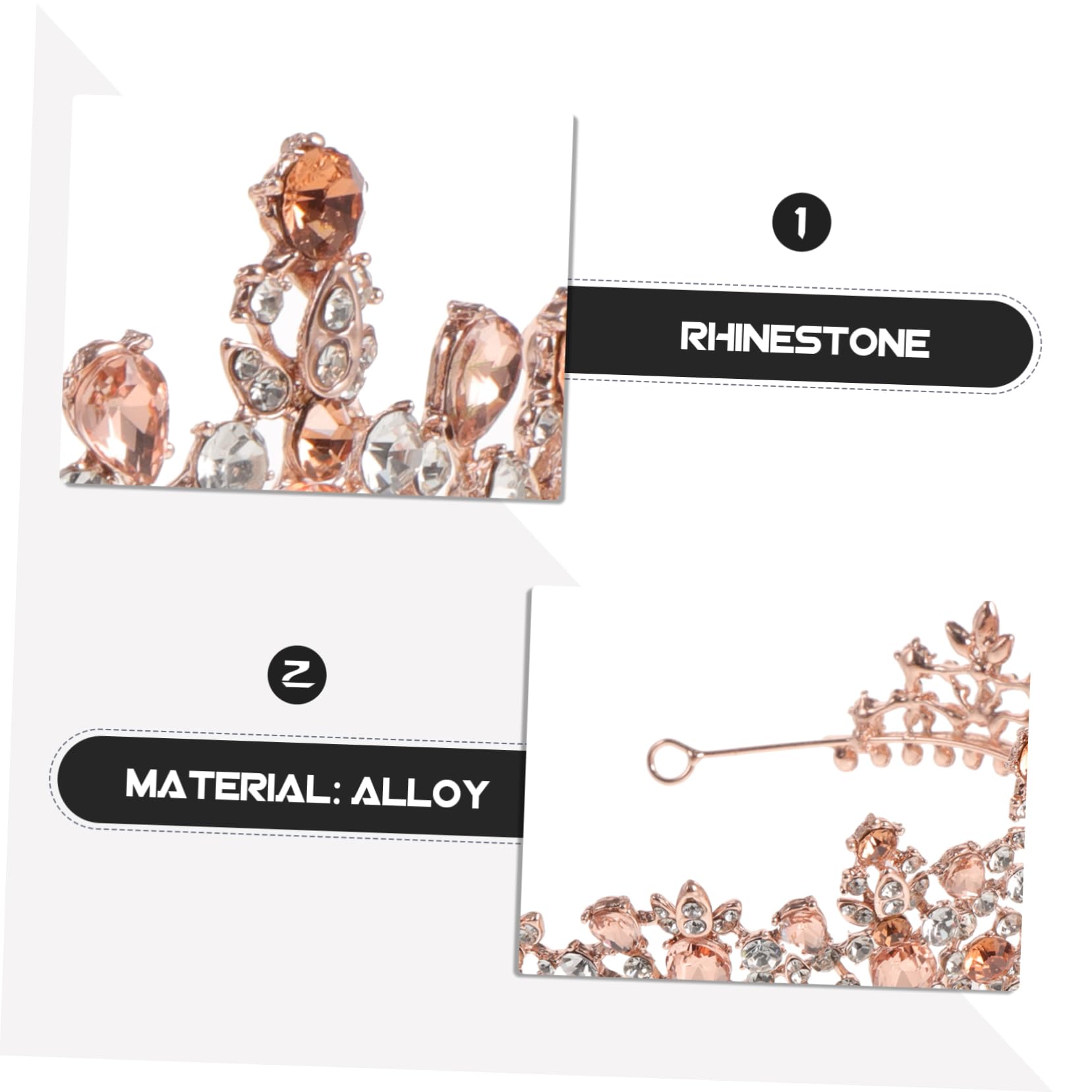 Healeved 2pezzi Coroncina Rosa Con Artificiali Accessorio Per Matrimonio e Cerimonie Per Bride e Damigelle Design e