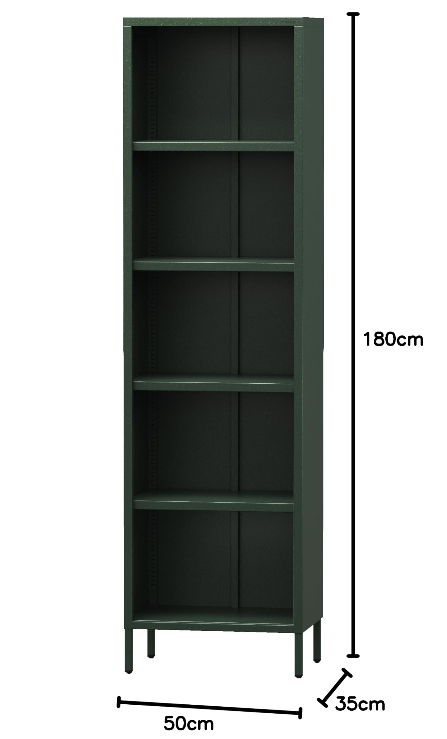 Jan Nowak Estanteria Salon - Mario | 4 Estanterias Regulables (4 x 30 kg), Superficie Brillante | 50 x 180 x 35 cm | Librero Estanteria Habitacion, Librería Vertical