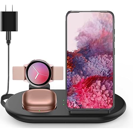 Amazon.com: Wireless Charging Station for Samsung, 3 in 1 Wireless Charger  Compatible with Samsung Galaxy Z Flip 3/Z Fold 3/S22/S21/S20/S10, Galaxy  Watch 3/1/Active 2 1/Galaxy Buds, iPhone 13 12 Pro Max (Black) :