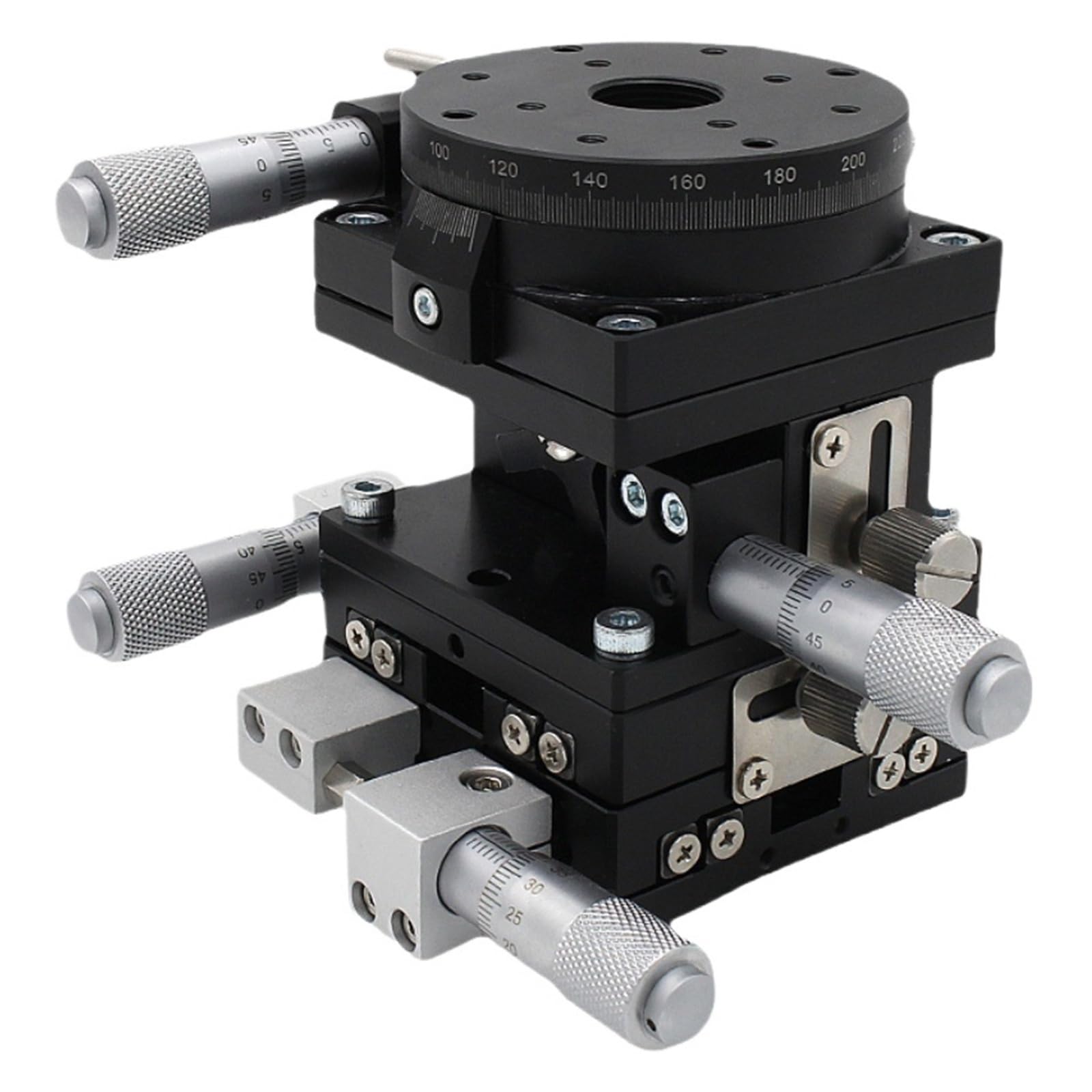 MYXJGNAIY V-Type Fine-Tuning Platform, XYZR Axis 40 * 40mm, LTP40-LM 4 Axis, Manual Linear Platform Bearing Adjustment Sliding Table 9.8N