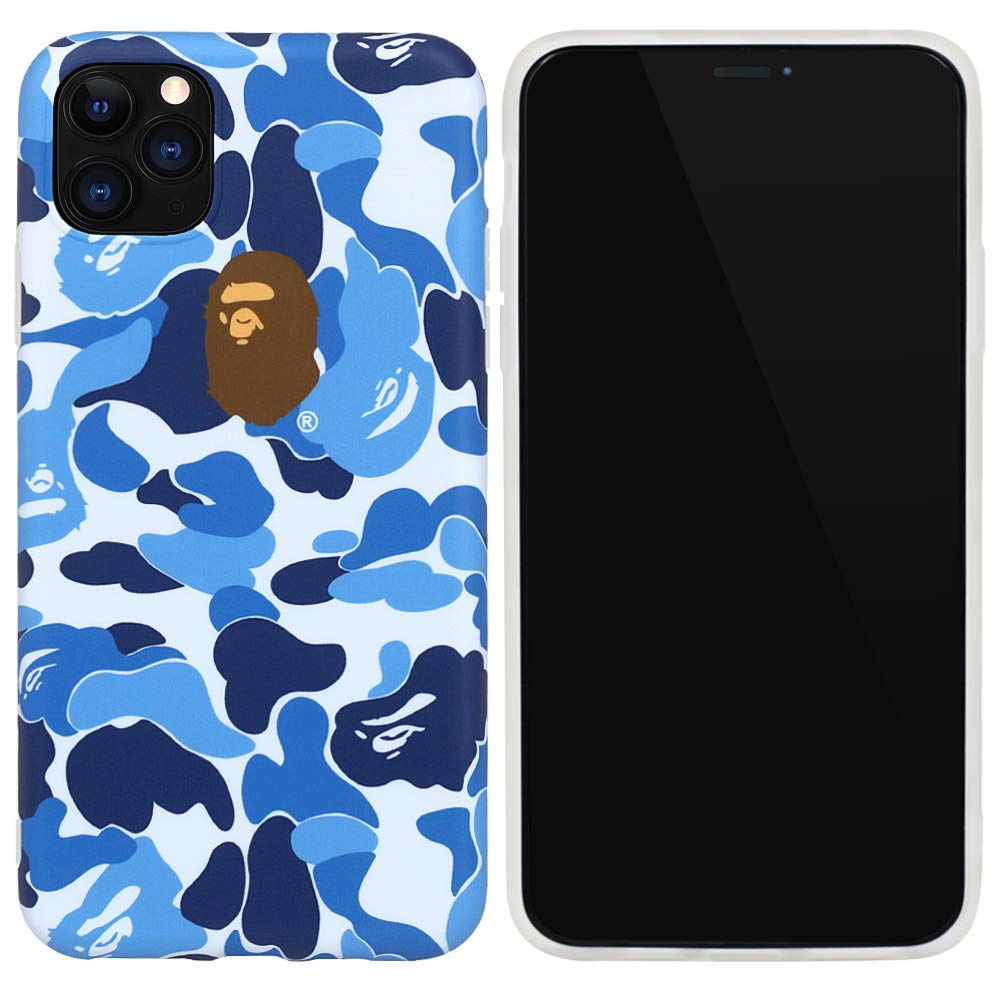 iPhone BAPE Case Cover A Bathing Ape Blue Camo Stylish Gift BAPE Logo  7,X,8,8+,X,XR, 11 Pro Max (iPhone Plus)