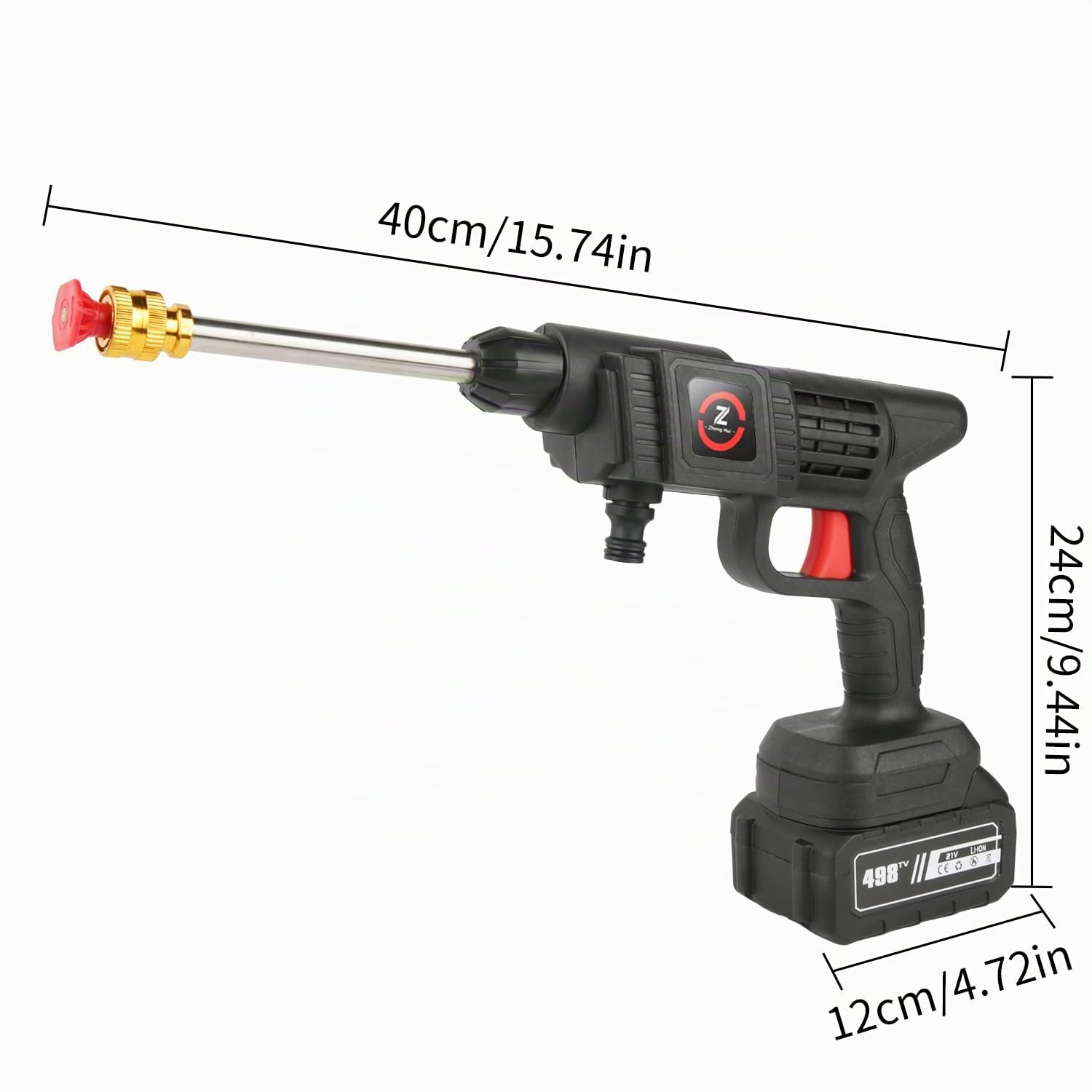 Idropulitrice a Batteria, Idropulitrice 21V MAX 35Bar, Pistola Di Lavaggio a Batterie, Portatile Press & Clean, Lancia Schiuma, Tubo da 5M, Auto, Prato (con 2 Batteria da 6000 mAh)
