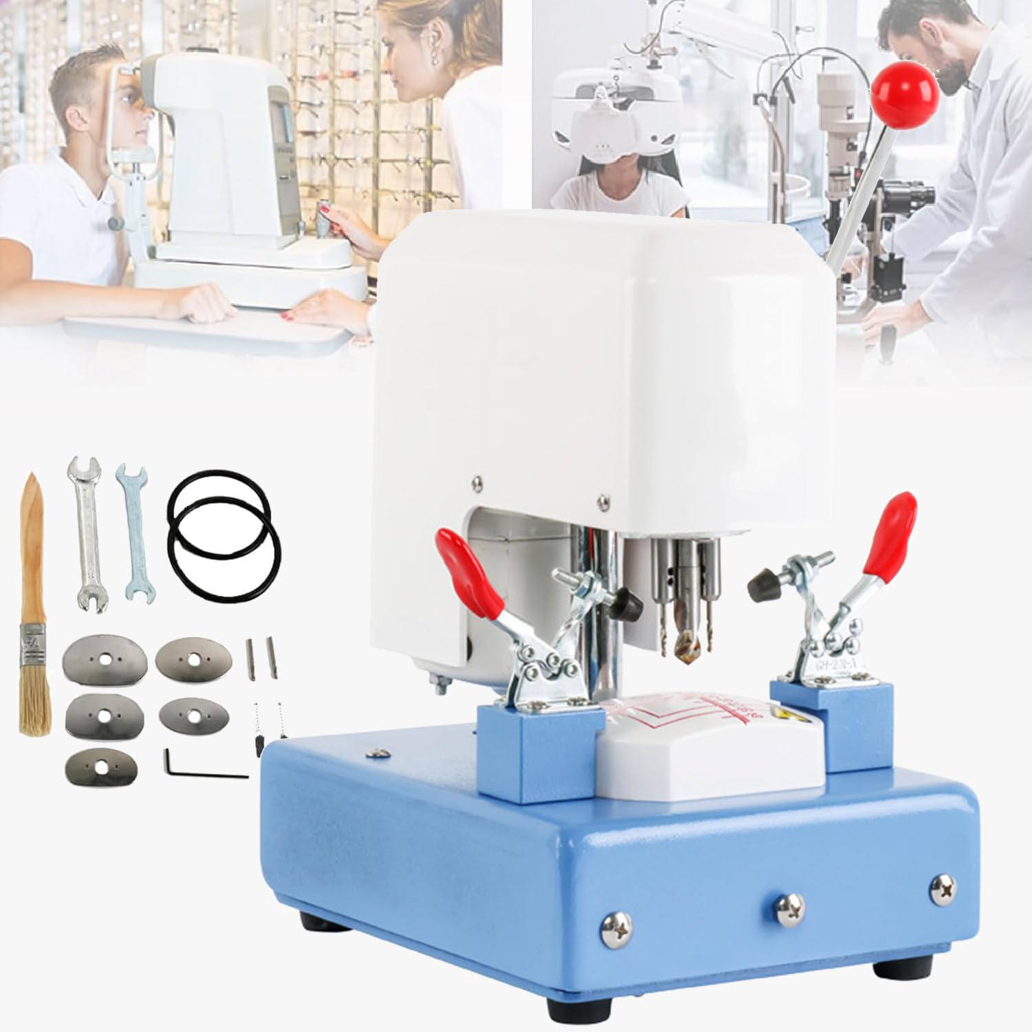 LYDZUSDP Lens Drilling Machine,Rotating Speed:6000r/min Eyeglass Drill,Can Be Adjusted Back Forth/Clear Scale,for Ophthalmic Hospitals Eyeglass Shops
