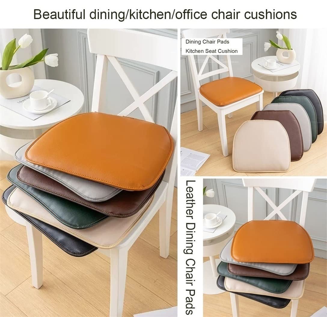 Lederen keukenstoelkussens Vorm zitkussen en eetkamerstoelkussen 43 * 40CM antislip rubberen achterkant 2/4 packs (kleur: zwart,maat: set van 2