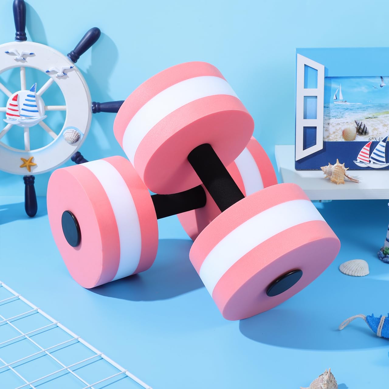 SEWACC Lot de 2 haltères réglables en mousse EVA haute densité pour exercices aquatiques et aérobic