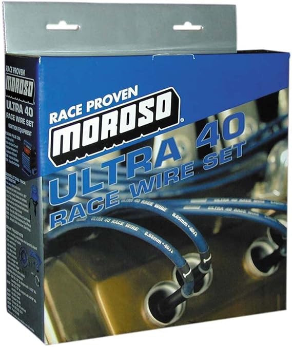 Moroso 73225 Universal Blue Max 8mm Wire Set, 90 Degree Plug Ends