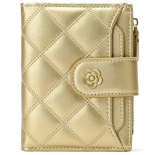 Image of RNIEGA Small Wallets for Women Leather Bifold Wallet Women RFID Blocking Purse Credit Card Holder with 15 Card Slots and ID Window Coin Pocket