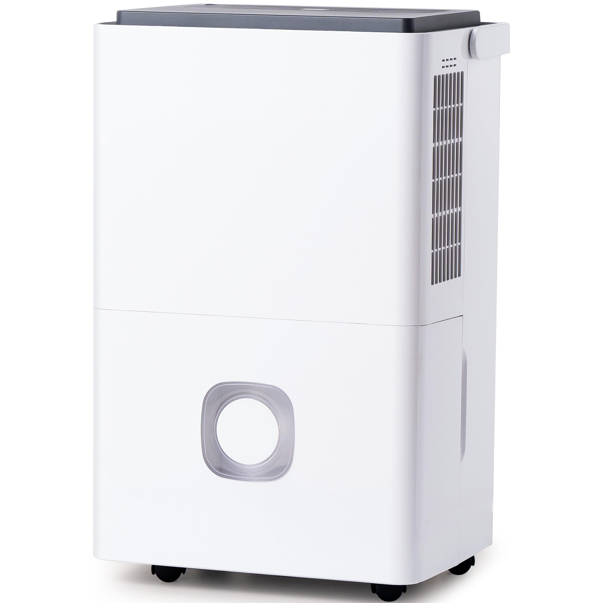 Deshumidificador Eléctrico Portátil Silencioso:50L/Día Ahorro Energético Depósito 4.5L Drenaje Continuo con Tubo para Sótano Garaje Baño Oficina Habitación Cocina y Trastero