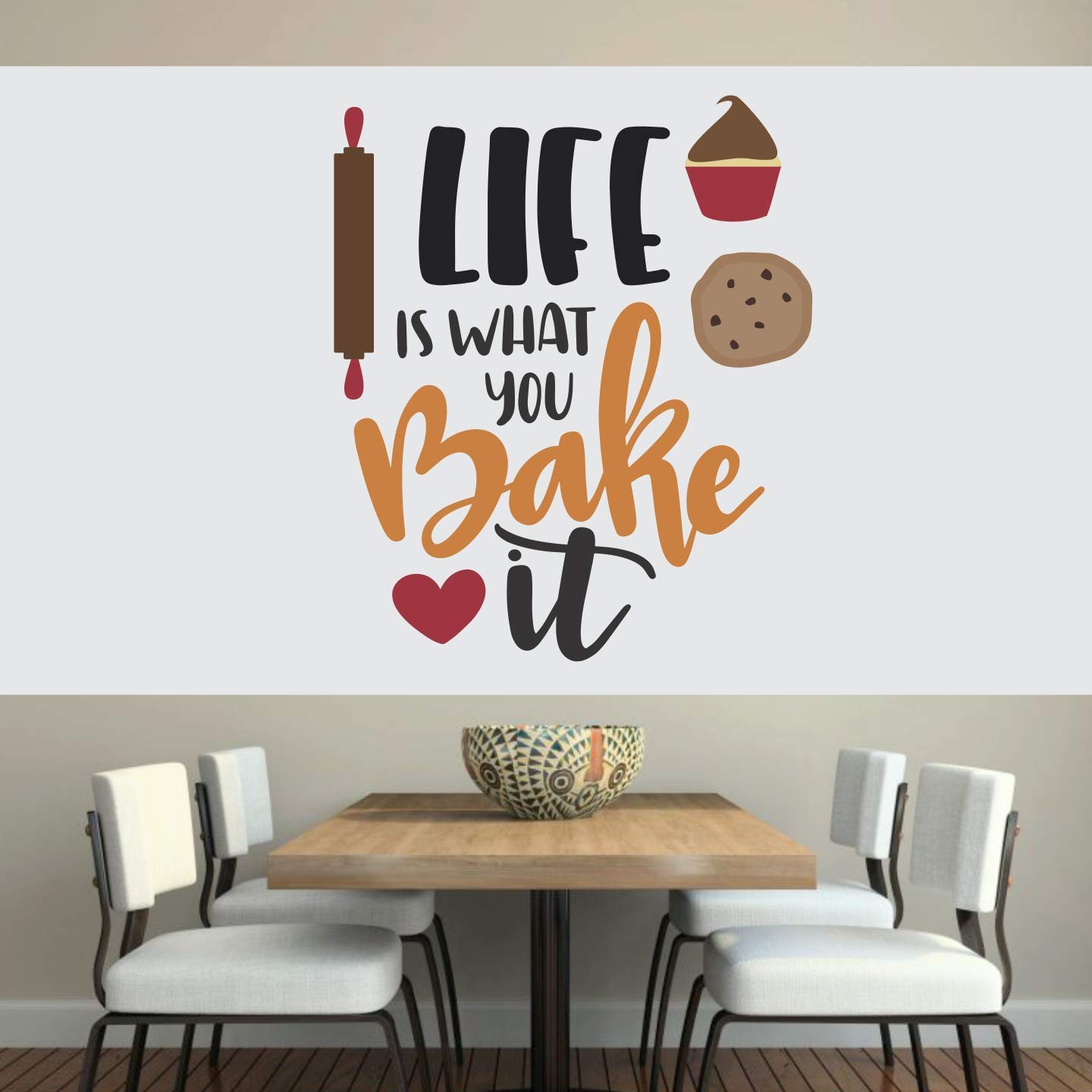 Dceor hubb'Life is What You Bake It Wall Sticker '(PVC Vinyl - 70cm X 60 cm)