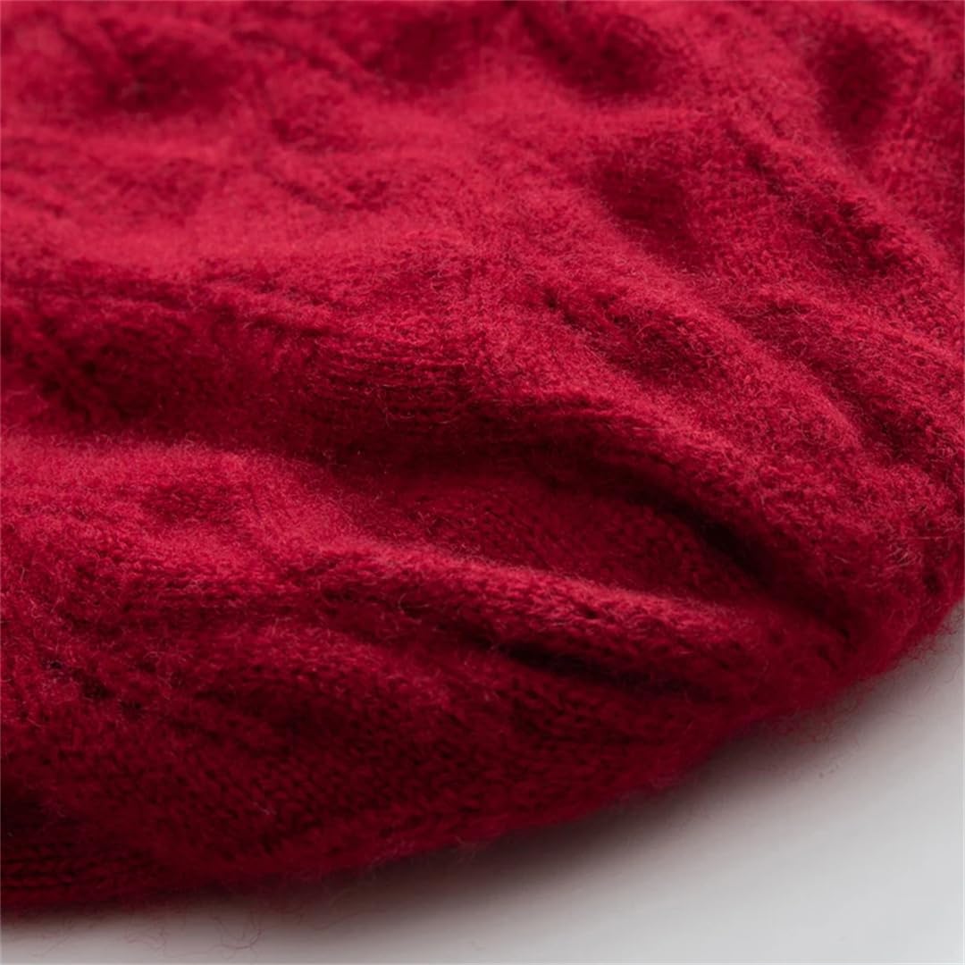 Czapki zimowe damskie na zewnątrz, codzienne, modne, jednokolorowe, żakardowe, kaszmirowe, dzianinowe, utrzymujące ciepło, czapka beanie (biała, jeden rozmiar)