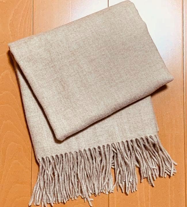 ベージュ カシミヤ ストール 大判