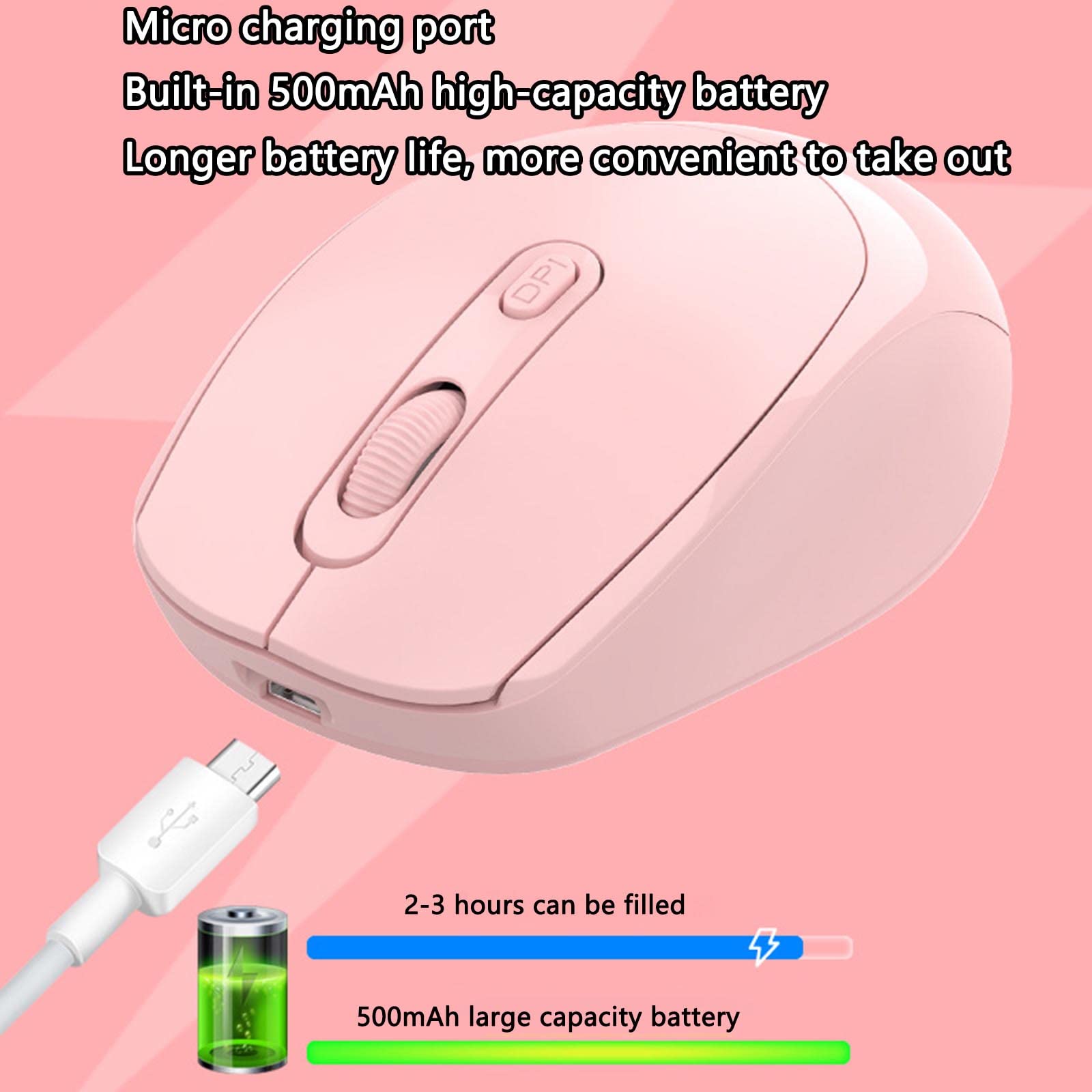 JUSHZ Bezprzewodowa mysz komputerowa do laptopa, gier, Bluetooth, ładowalne, ergonomiczne urządzenie wskazujące mysz, fotoelektryczna 2,4 GHz, podwójny tryb, regulacja DPI (101 x 63 x 35 mm, czarna)