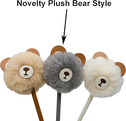 Miniatura 3 de Maydahui 6 bolígrafos de gel con forma de oso de peluche, bola de piel esponjosa, bolígrafo de gel de dibujos animados, 12 recambios de bolígrafo de