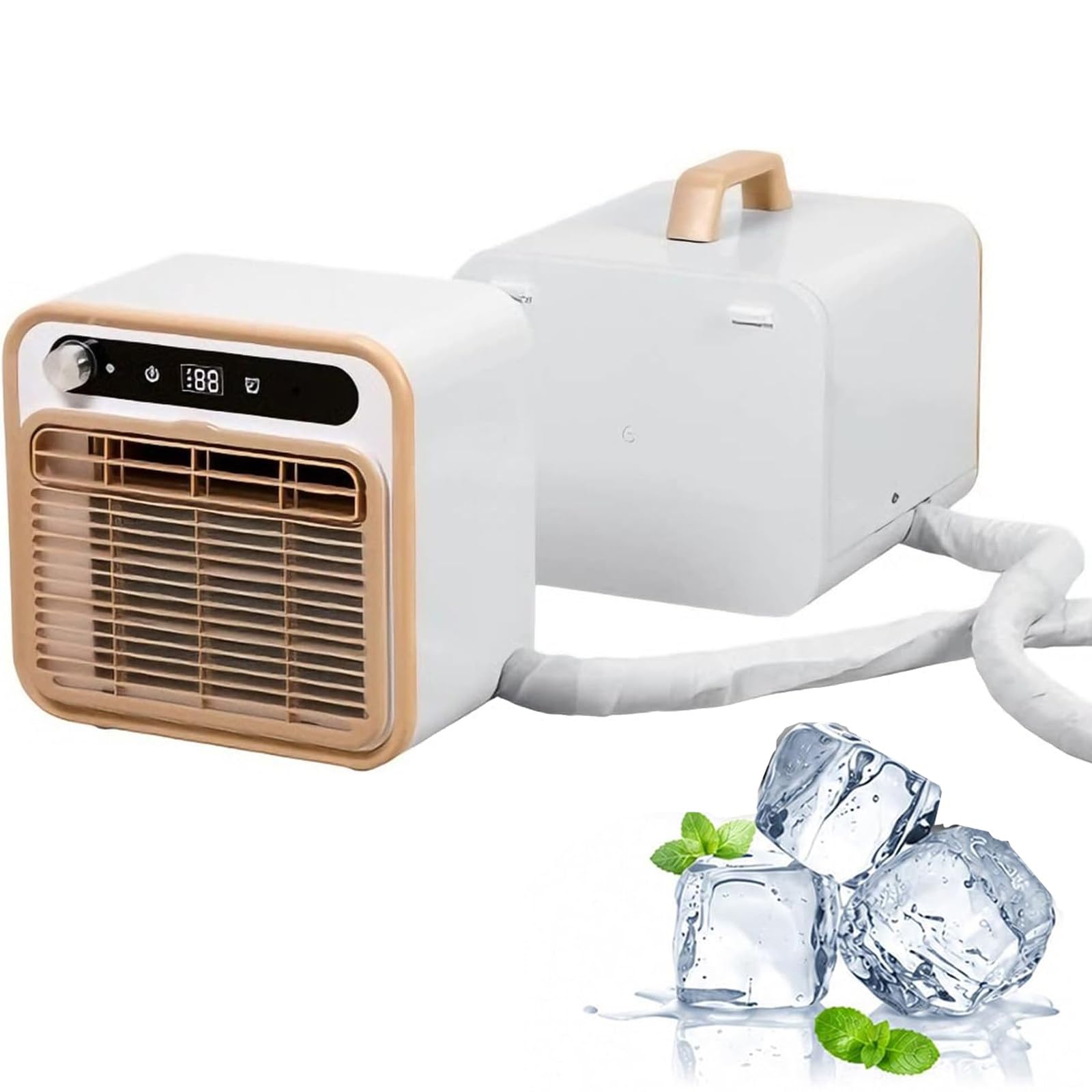 ZenSeFarin Portable Air Conditioner, 1500W Quiet Cooling Unit with 130m3/h Airflow, 12H Timer, Touch/Remote Control, Lightweight Multi-Scene Use for Camping/Truck/RV/Bedroom 2mconnectingpipe