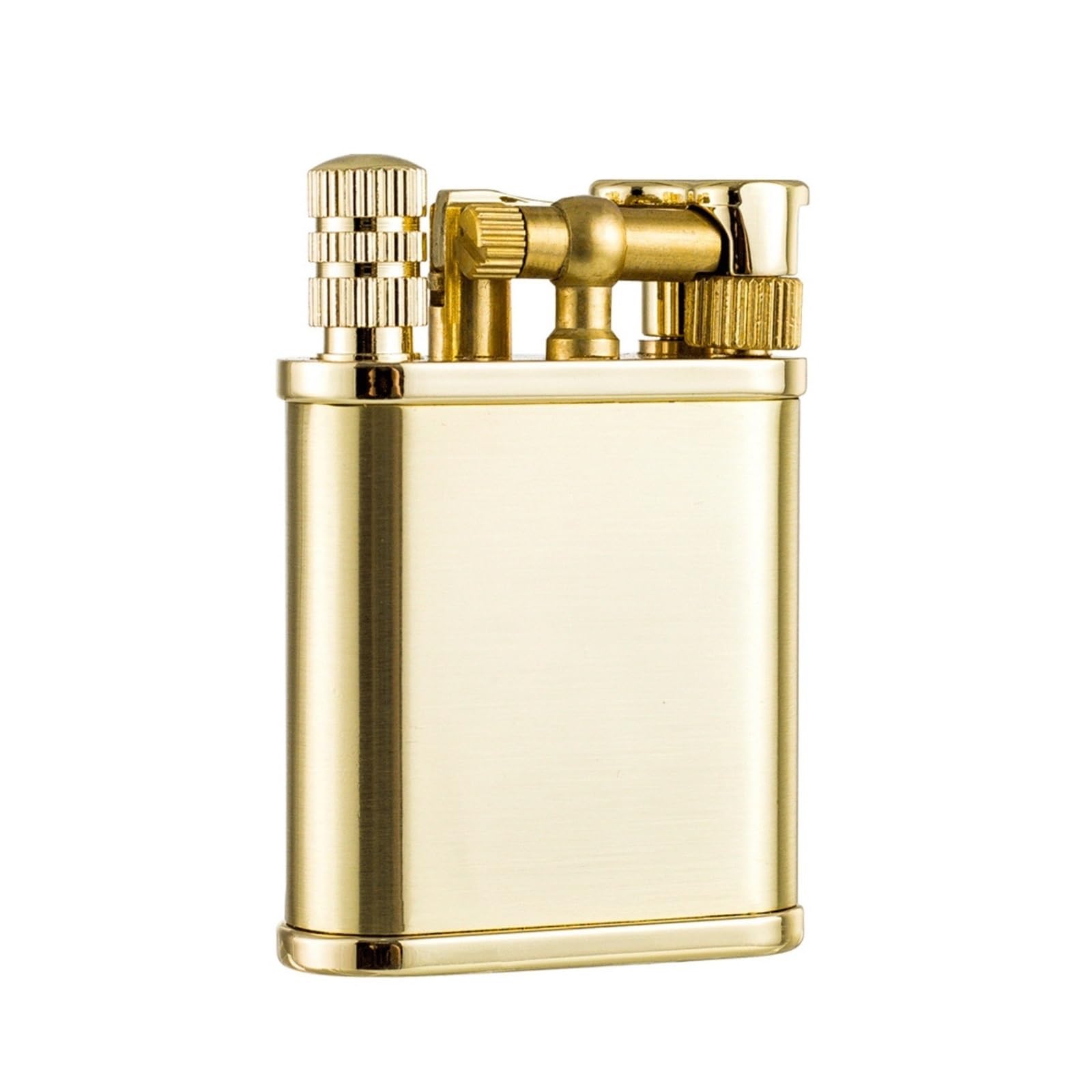 Encendedor de queroseno de latón vintage, resistente al viento y al agua, regalo recargable para hombres, perfecto para camping, colección y uso al aire libre (queroseno no incluido)