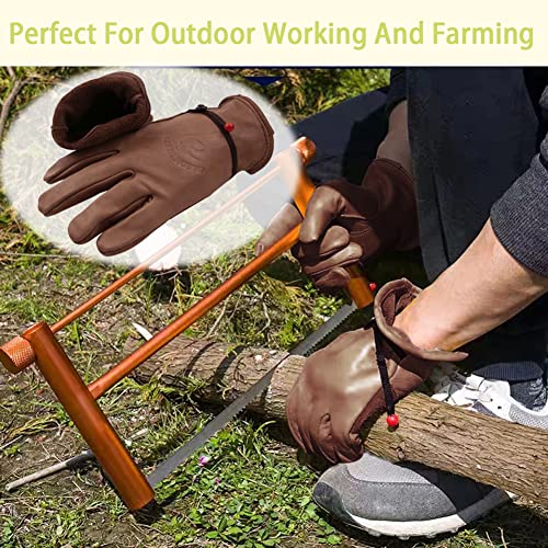 OLSON DEEPAK Gardening Gloves for Men and Women,Thorn Proof Cowhide Leather Gloves for Working,Welding,woodburner,Riding,Garden… - Image 4