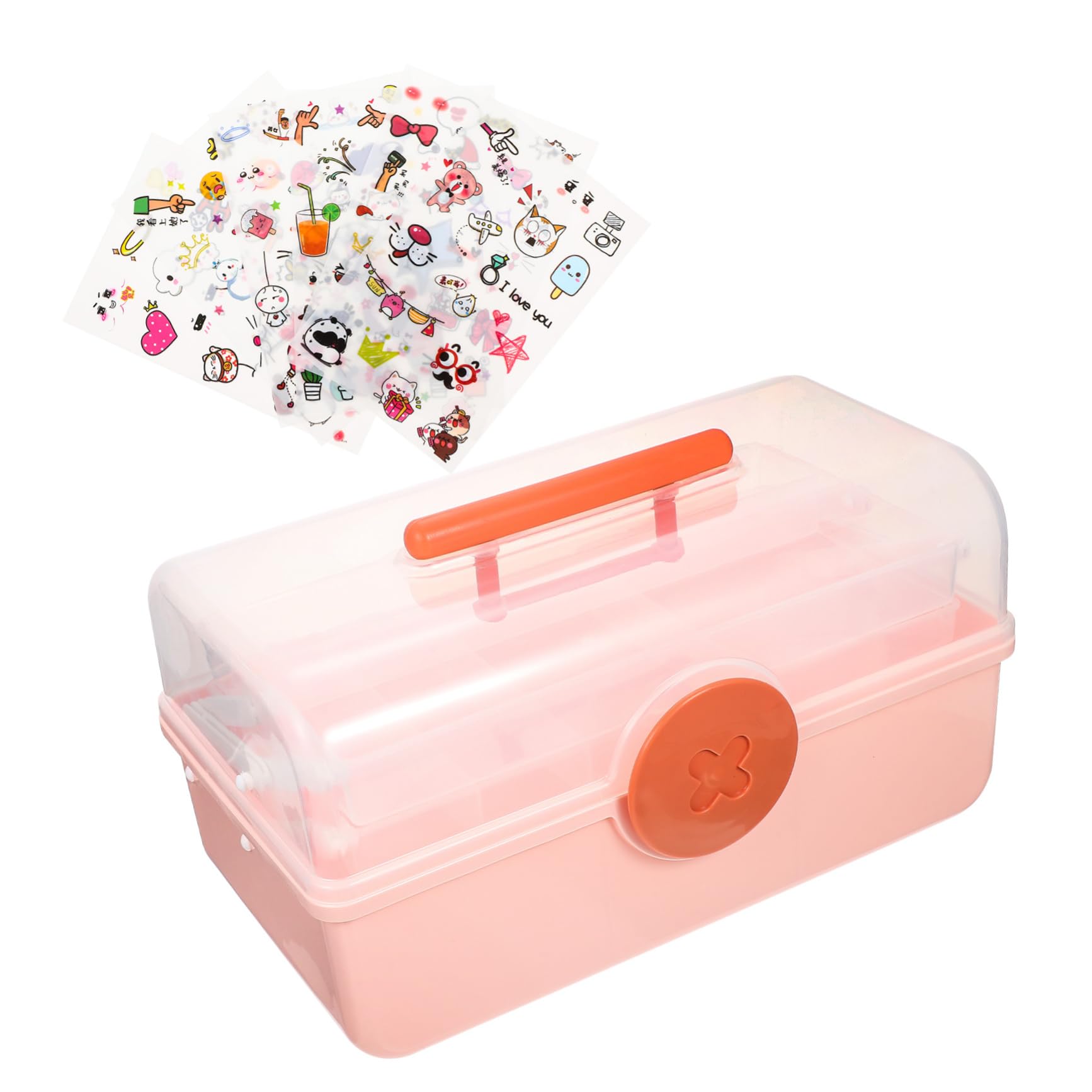 Multifunktionaler Haarschmuck Organizer aus Kunststoff Mehrlagiger Aufbewahrungsbehälter Rosa mit Fächern für Mädchen Haargummi und Haarspangen Schmuckbox für Kinderzimmer