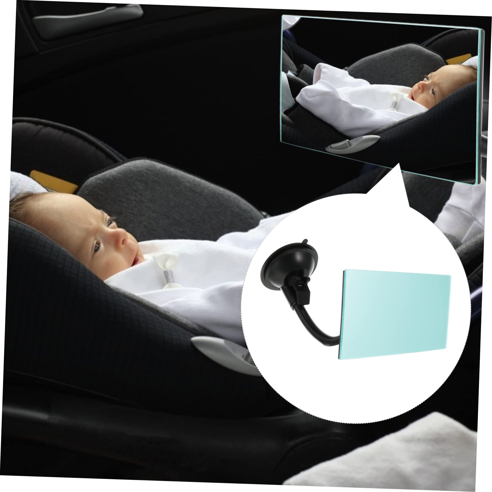 Yardwe 2 Piezas Espejo para Coche Niña Espejo Interior Rectangular para Monitorizar Asiento Trasero Material Ligero Fácil Instalación Visión y para Vigilancia