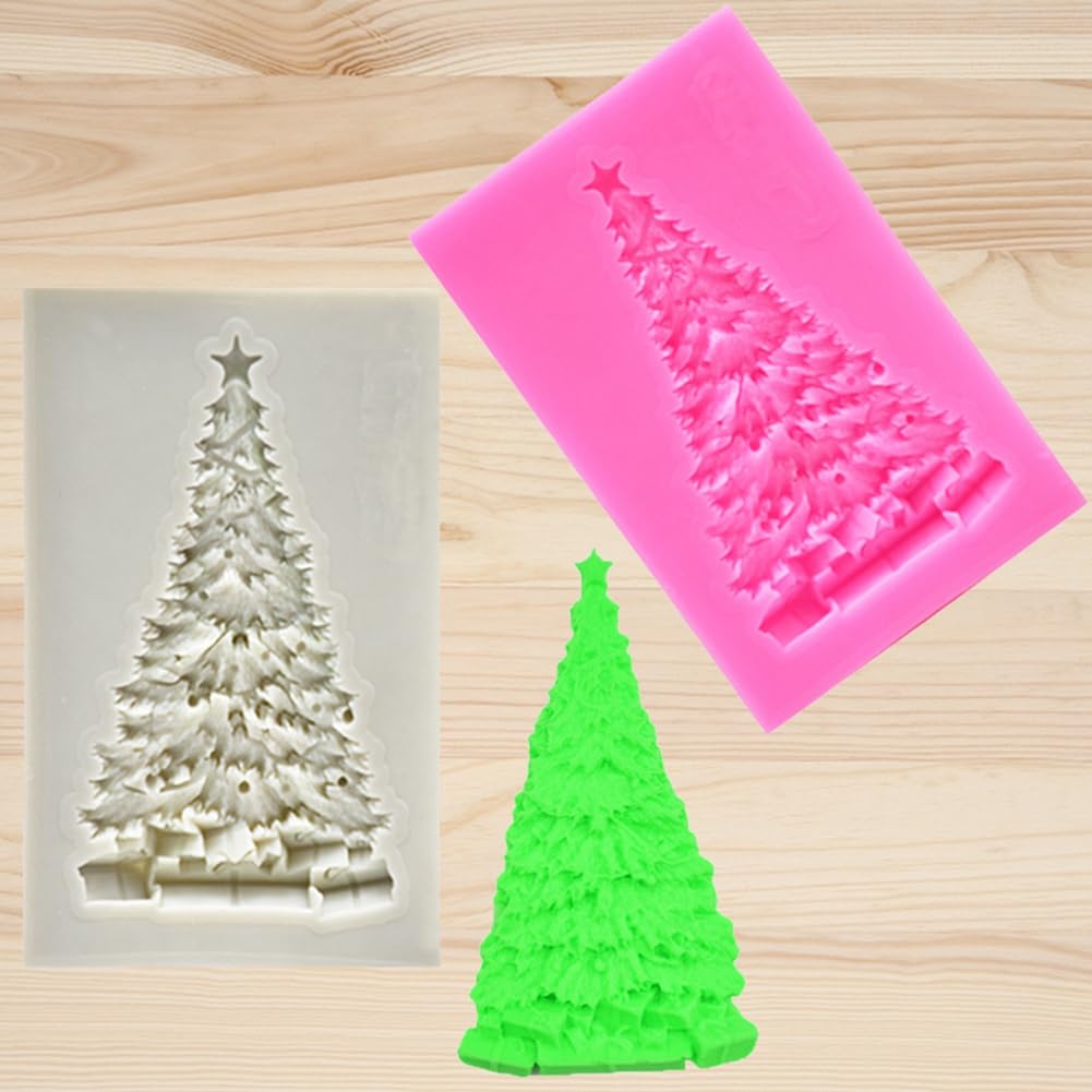 Christmas Silicone Baking DIY Multiple Deco Cake Fond Chocolate Selected Wood These Pend Are Designed for Durability Ensu That They Can Baking Silicone (Big gray Christmas tree)