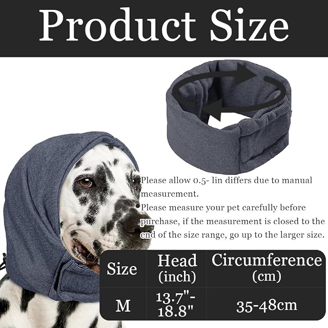Foto 2 de 7 de XFSRG Orejeras Perros Antiruido Capucha Ajustable Protectores de Oídos para Perro Snood Redecilla Protectora…