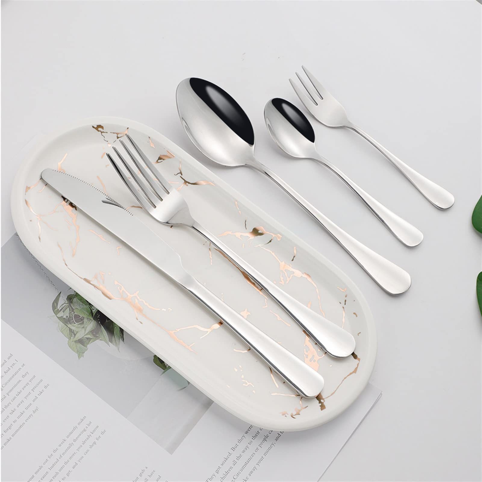 Amazon | 食器セット 5 個 6 セット ステンレス鋼カトラリーセット