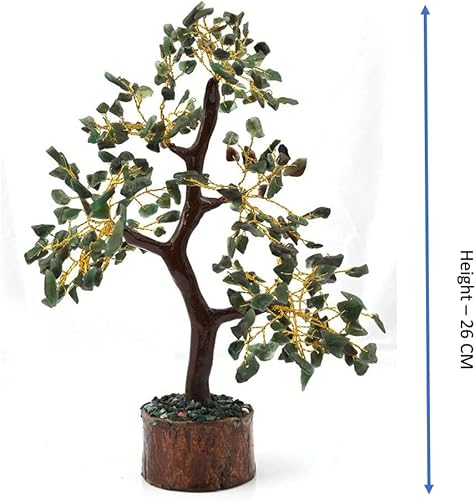 Miniatura 9 de Árbol de aventurina verde, árbol de cristal natural curativo con piedras preciosas de cristal bonsái para la buena suerte, decoración de cocina en