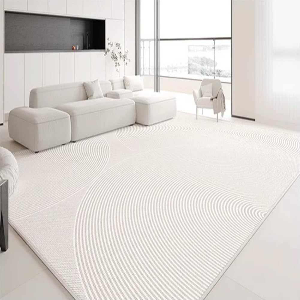 Tapis lavable beige 300x400 : Fini les taches sur votre grand tapis de salon