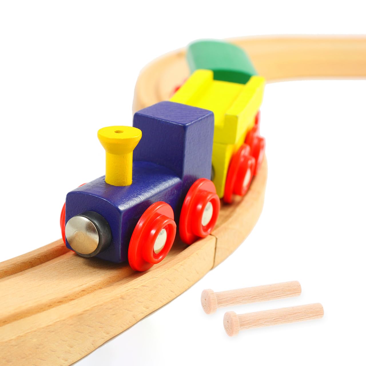 Pack of 20 miniature wooden nails with T-shaped head, robust wooden pins for crafts and woodwork for model railways and projects