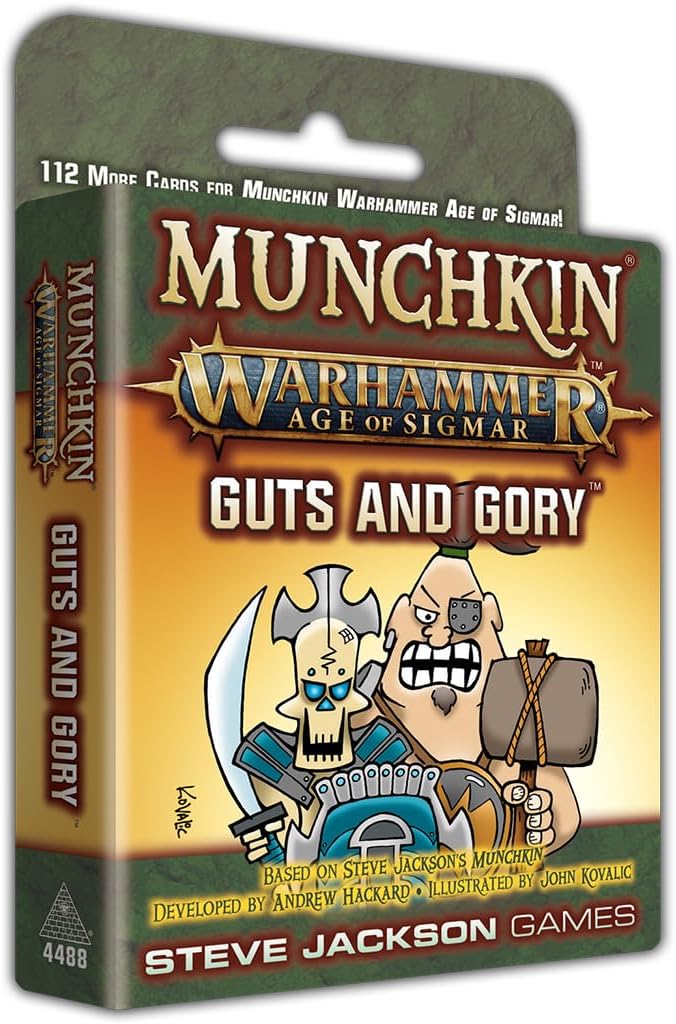 Munchkin Warhammer Age of Sigmar: Guts and Glory Card Game (Expansion) | 112 Cards | Family Game | Fantasy Adventure RPG | Ages 10+ | 3-6 Players | Avg Play Time 120 Min | Steve Jackson Games